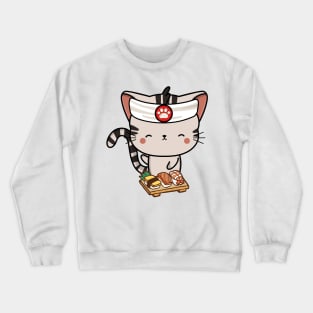 Sushi Chef Tabby Cat Crewneck Sweatshirt